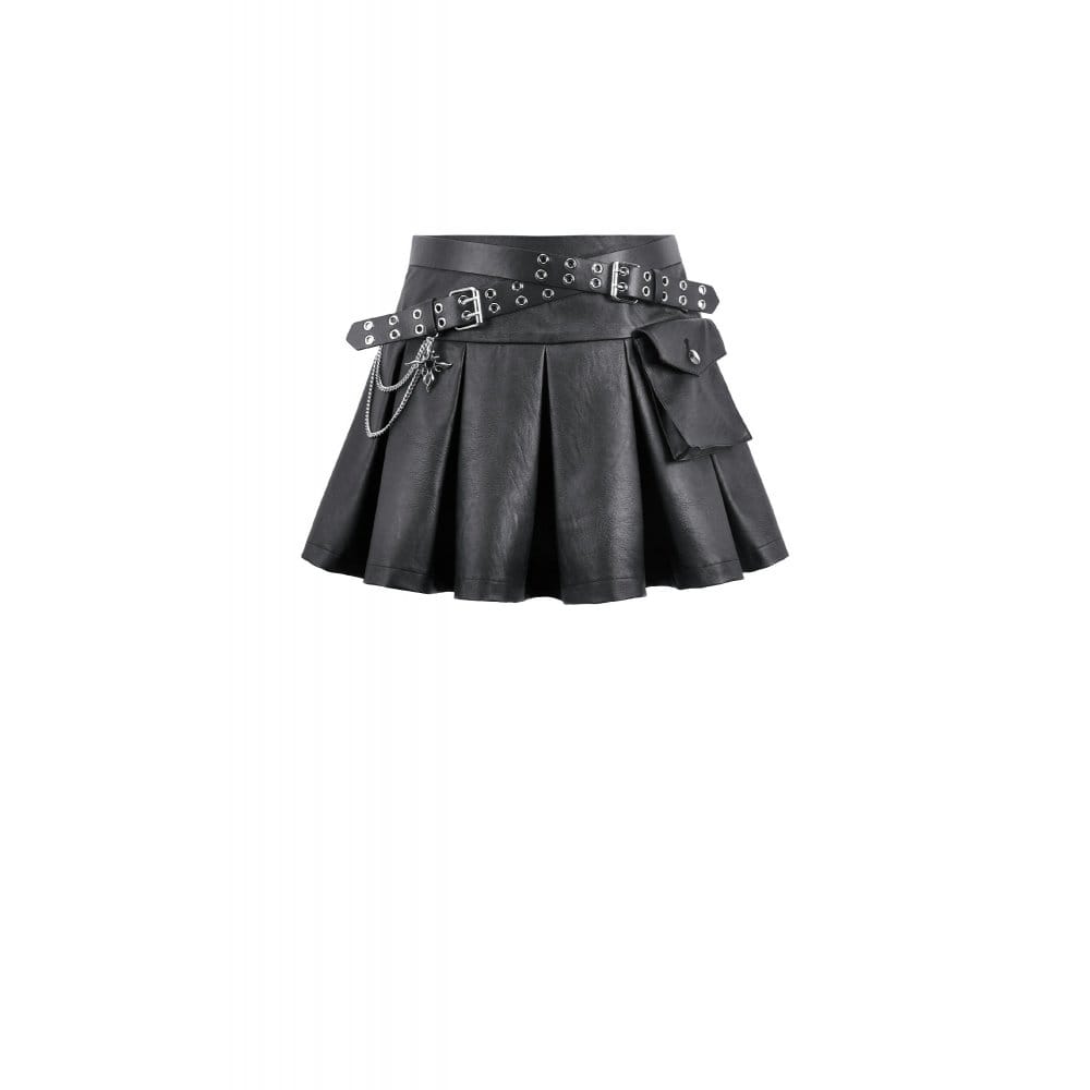Sanctified Riot Chain Pleated Skirt