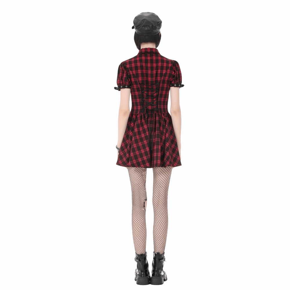 Riot Academy Cutout Plaid Dress