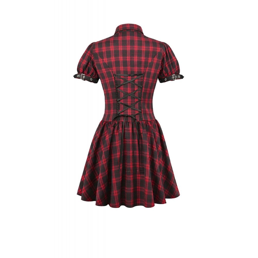Riot Academy Cutout Plaid Dress