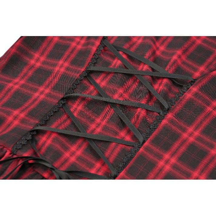 Riot Academy Cutout Plaid Dress