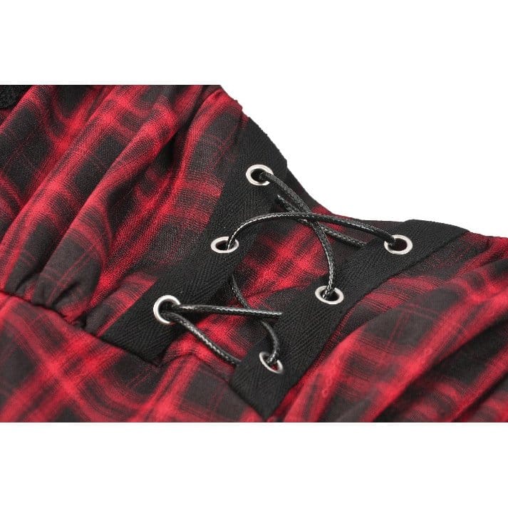 Riot Academy Cutout Plaid Dress