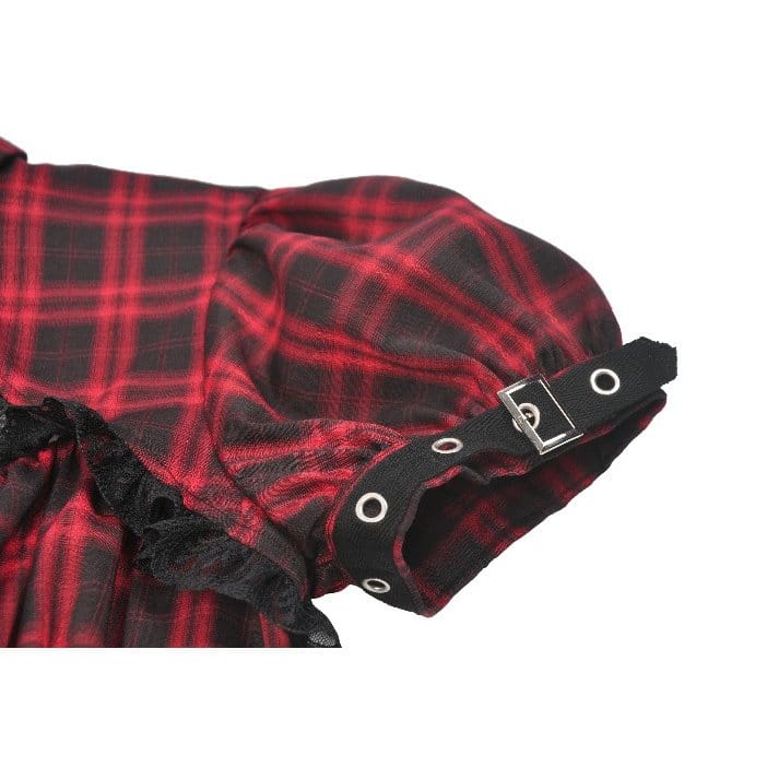 Riot Academy Cutout Plaid Dress