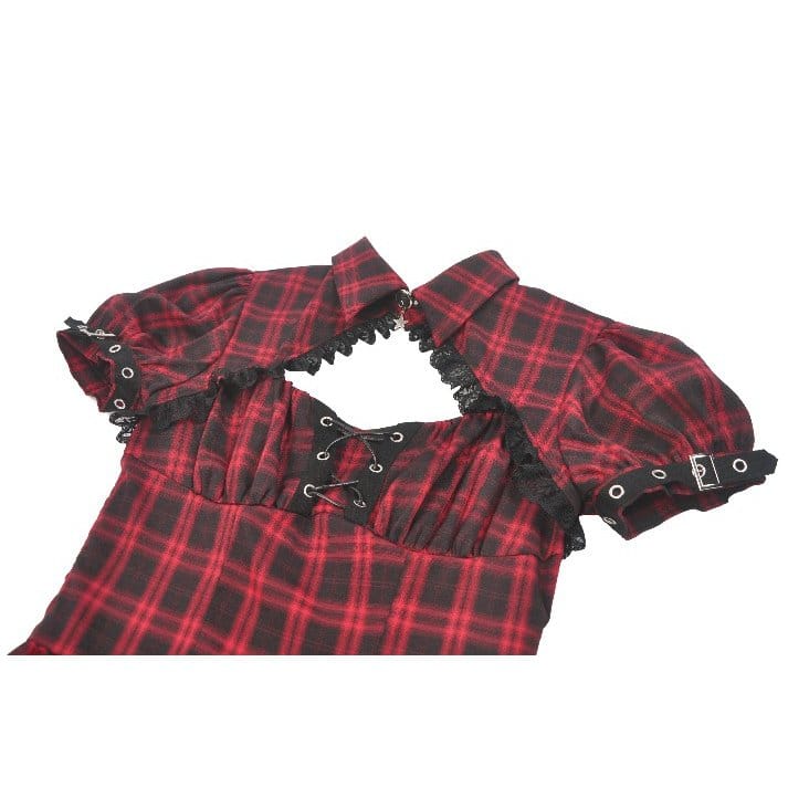 Riot Academy Cutout Plaid Dress