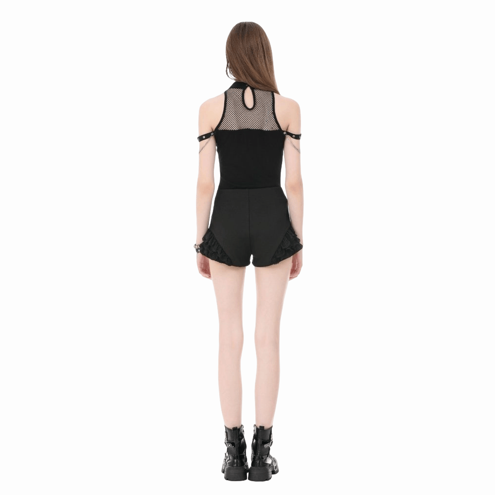Blackout Lace Buckle Zip Shorts