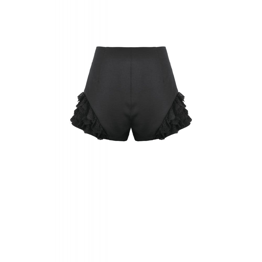 Blackout Lace Buckle Zip Shorts