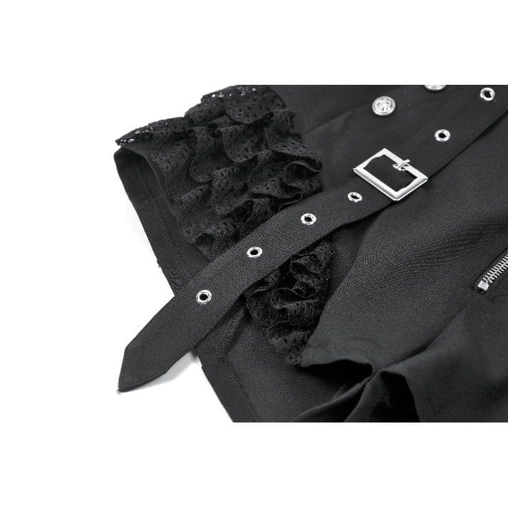 Blackout Lace Buckle Zip Shorts