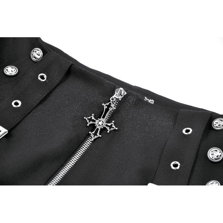 Blackout Lace Buckle Zip Shorts