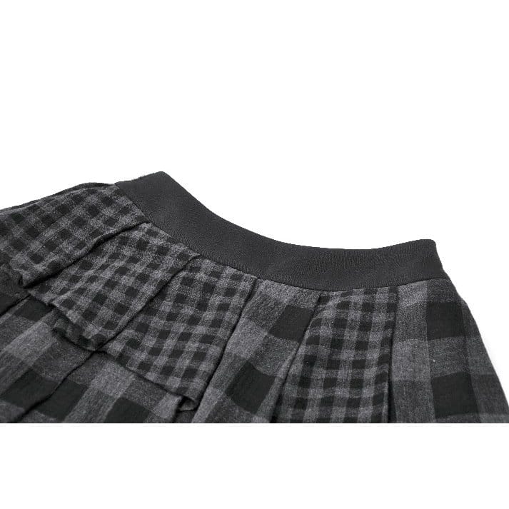 Riot Tartan Asymmetric Rivet Skirt