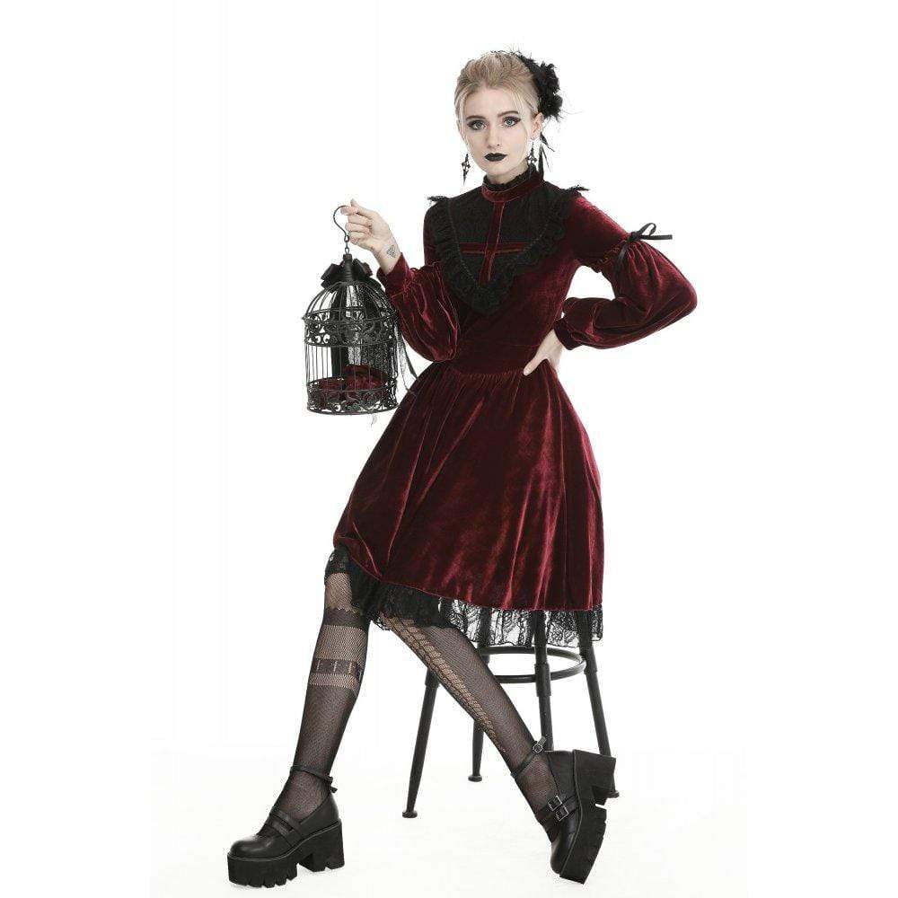 Crimson Heirloom Velvet Dress