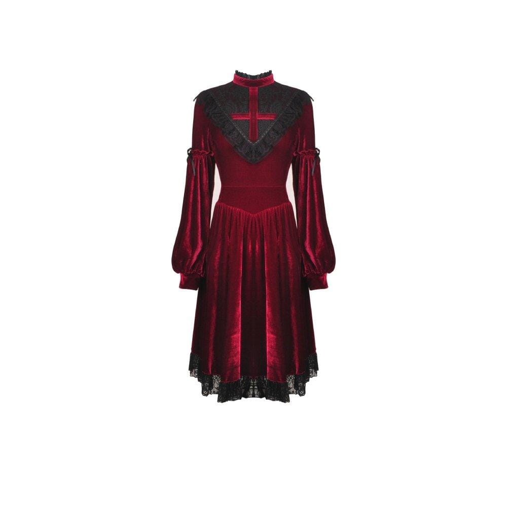 Crimson Heirloom Velvet Dress