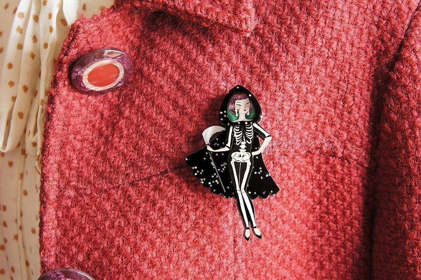 Death Girl Brooch by Laliblue