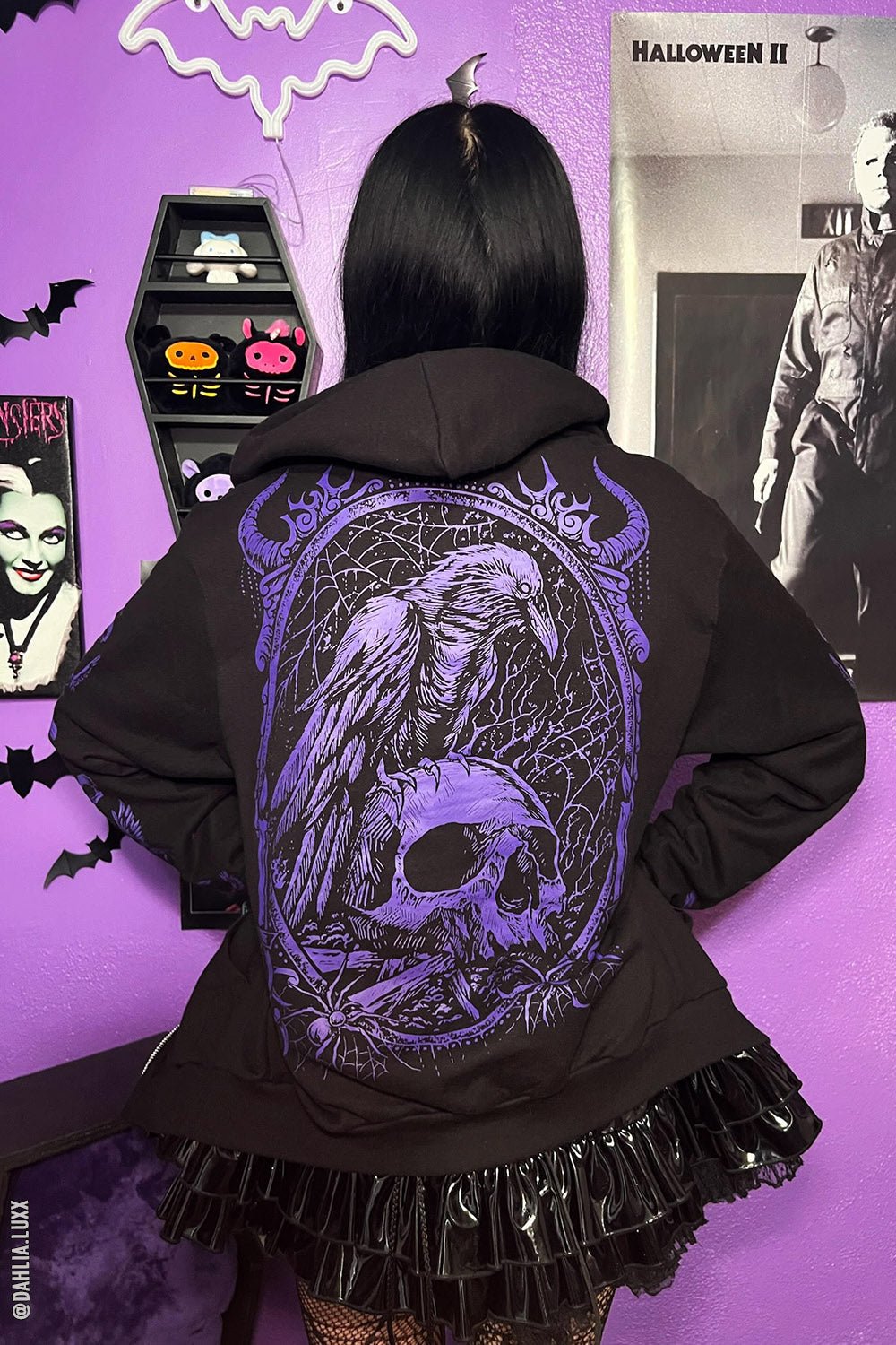Death Raven Hoodie w/ Crow Sleeves [PURPLE]