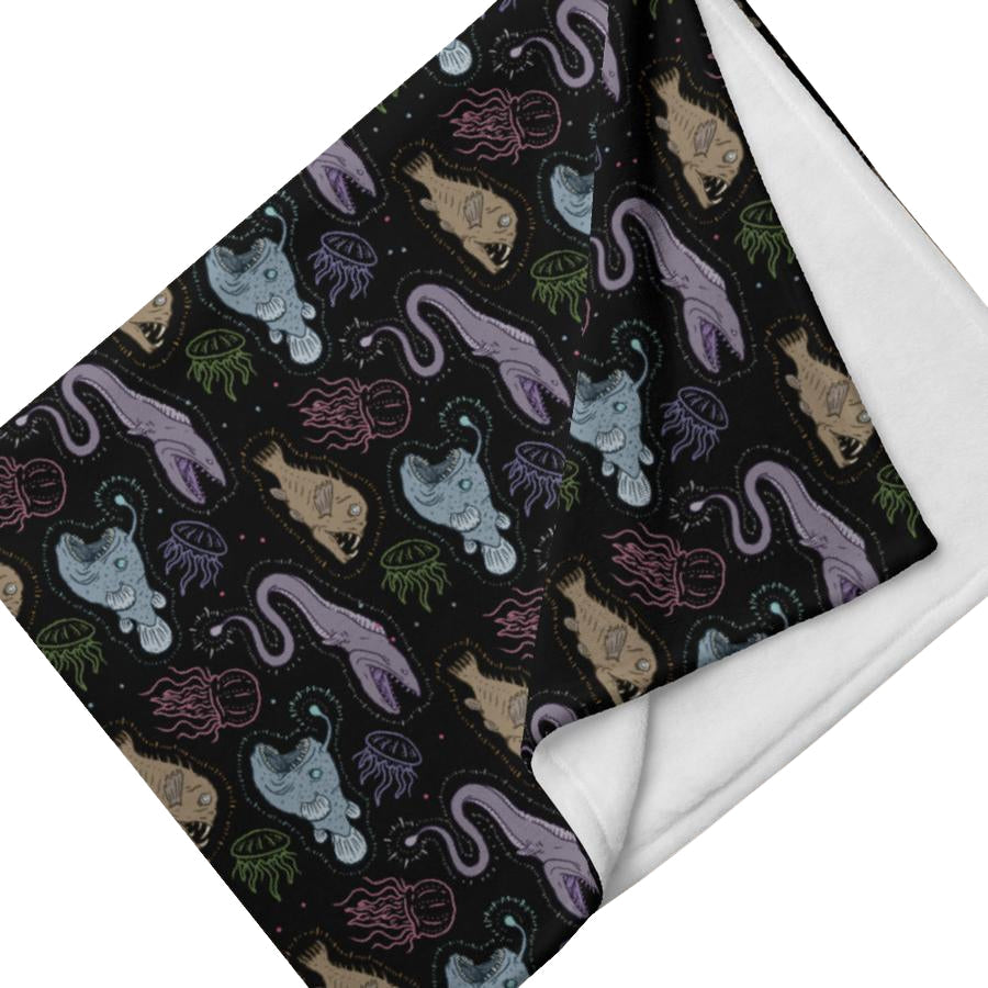 Deep Sea Fish Throw Blanket