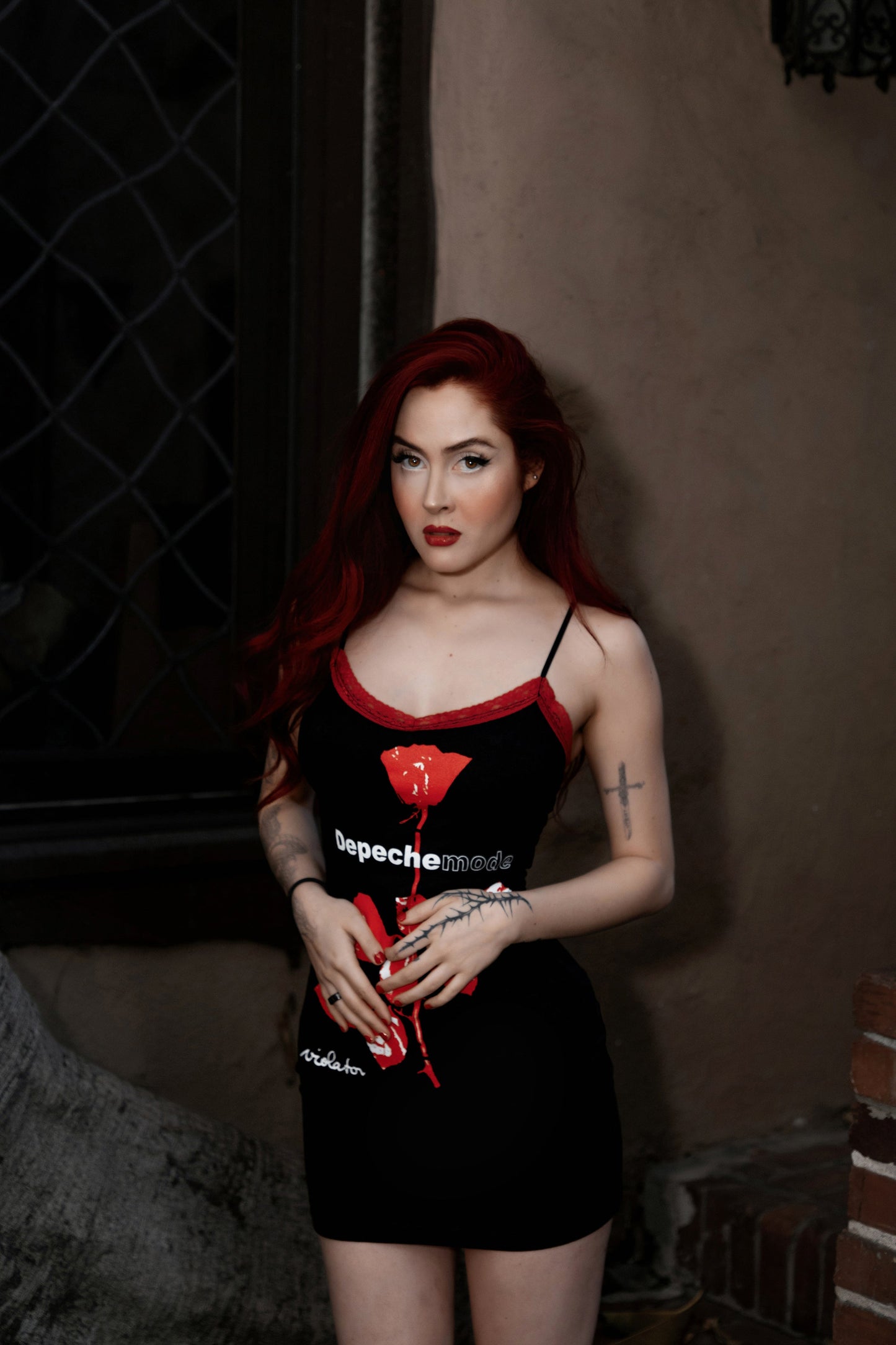 Depeche Mode Red Lace Strap Dress
