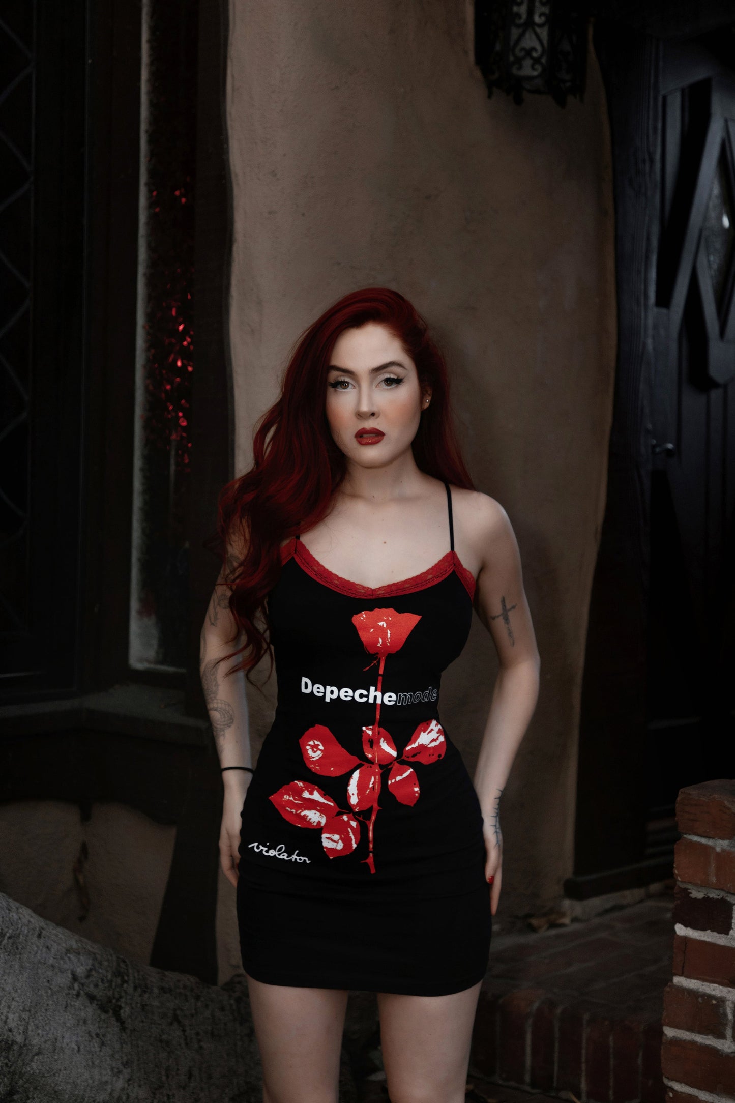 Depeche Mode Red Lace Strap Dress