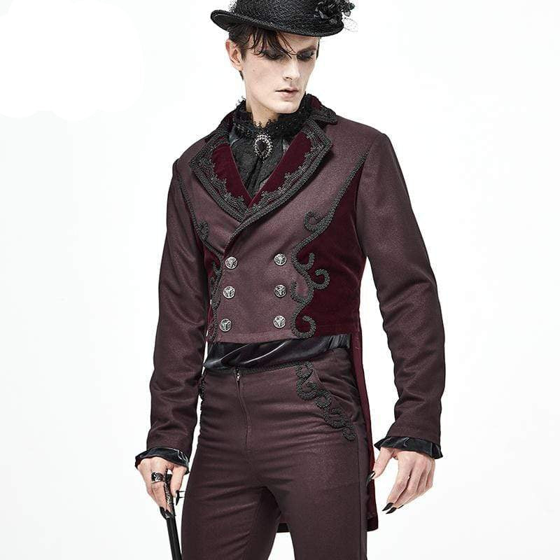 Crimson Regent Jacquard Tailcoat