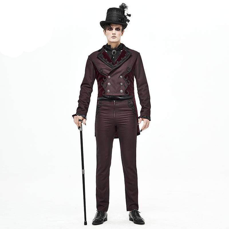 Crimson Regent Jacquard Tailcoat