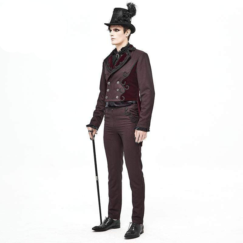 Crimson Regent Jacquard Tailcoat