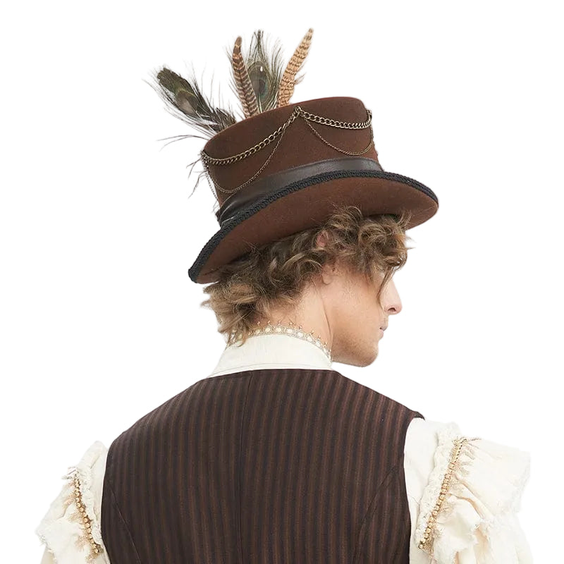 Clockwork Baron Feather Top Hat