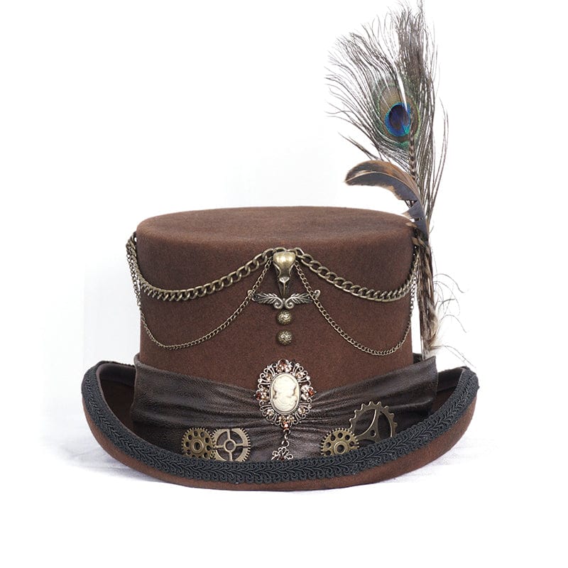 Clockwork Baron Feather Top Hat