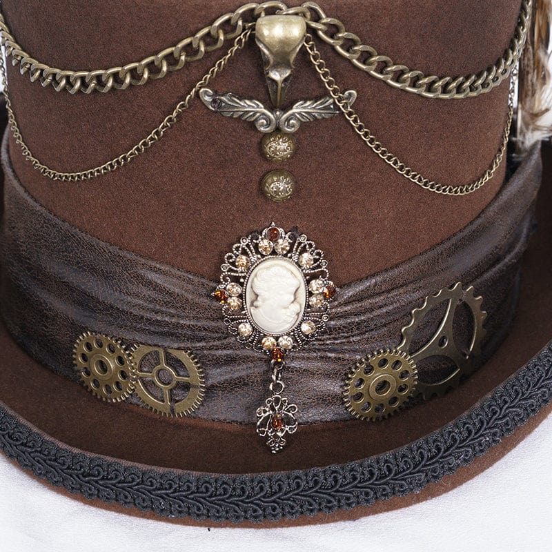 Clockwork Baron Feather Top Hat