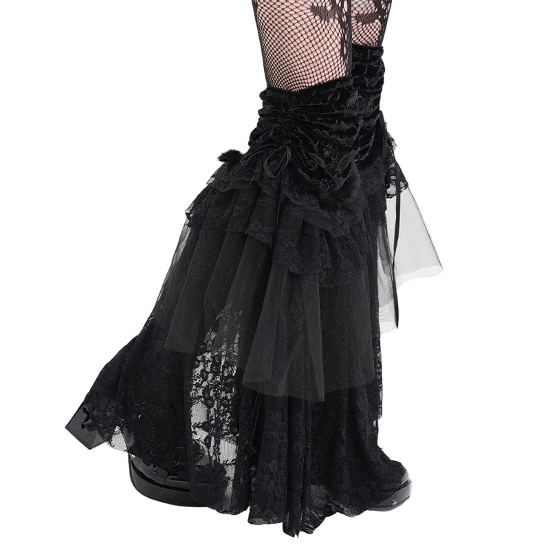 Black Rose Floral Lace Leg Warmers