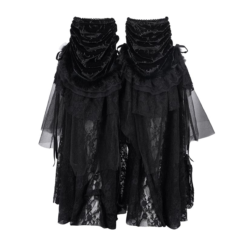 Black Rose Floral Lace Leg Warmers