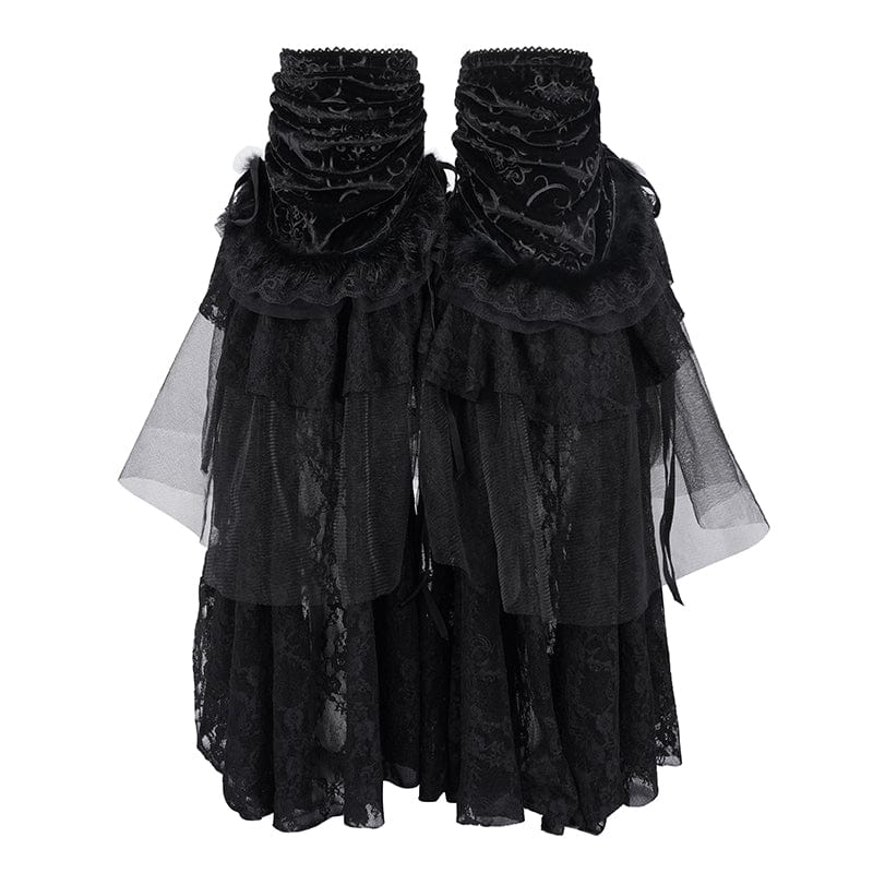 Black Rose Floral Lace Leg Warmers