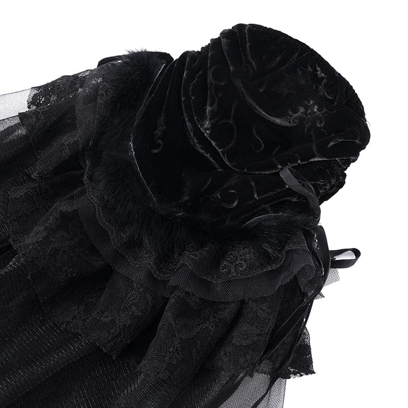 Black Rose Floral Lace Leg Warmers