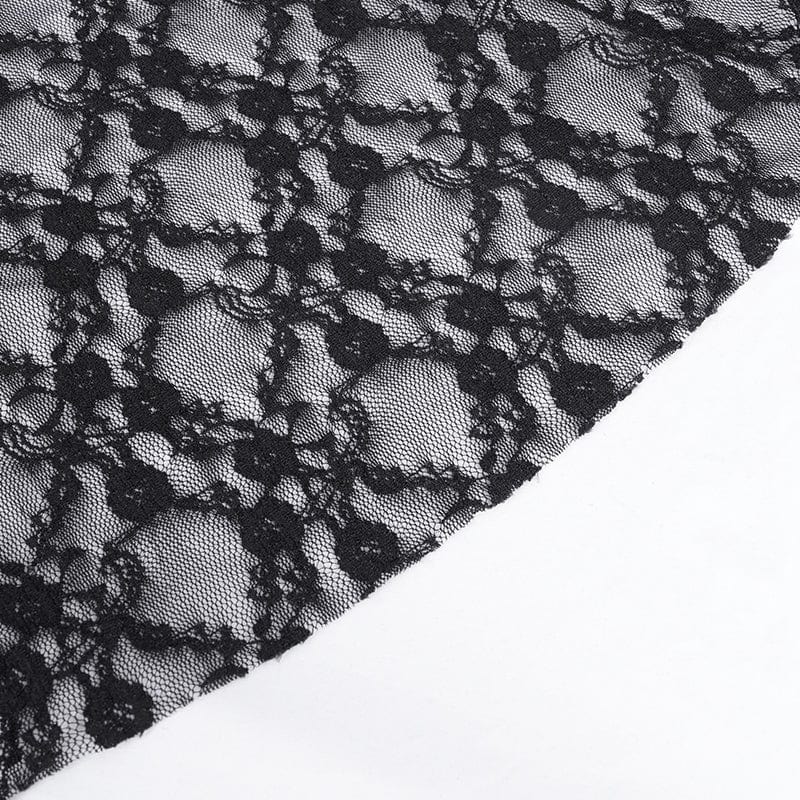 Black Rose Floral Lace Leg Warmers