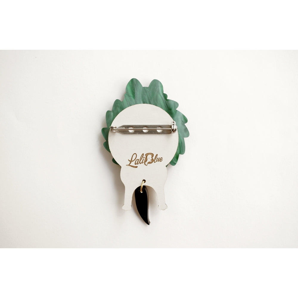 Dog in A Christmas Wreath Brooch by Laliblue