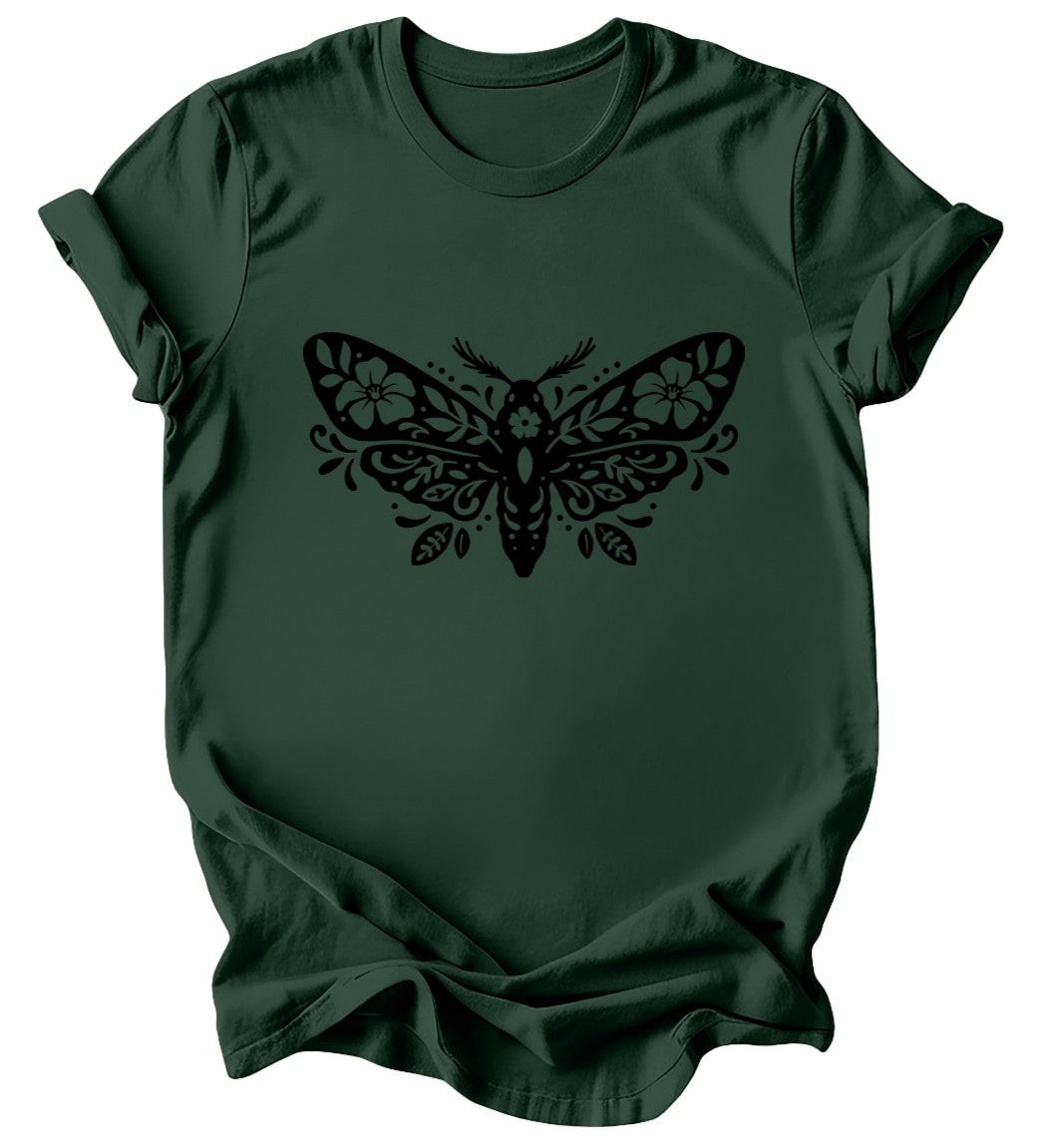 Floral Moth - Burgundy or Emerald T-Shirt