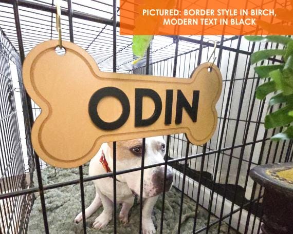 Personalized Dog Bone Crate Name Sign