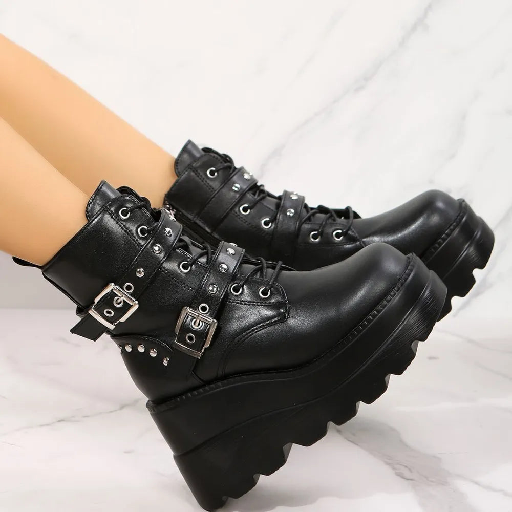 Riot Platform Buckle Boots