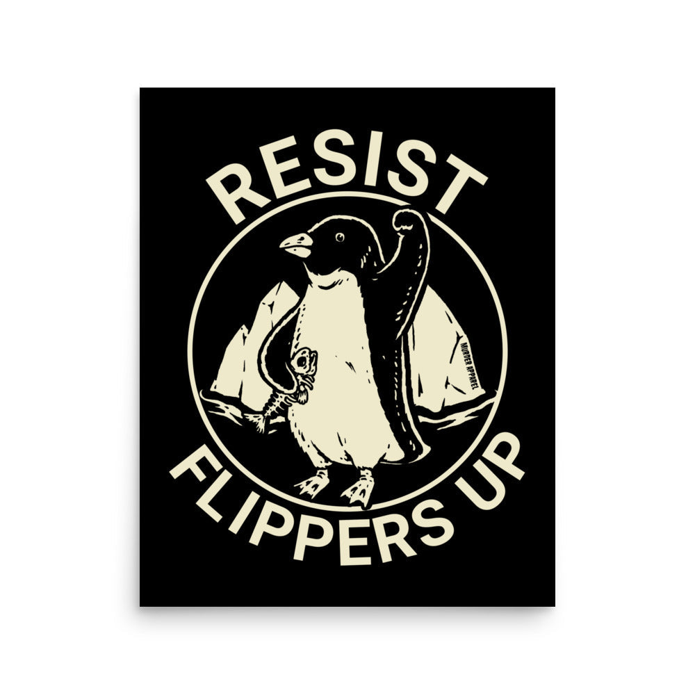 Resist Penguin Poster