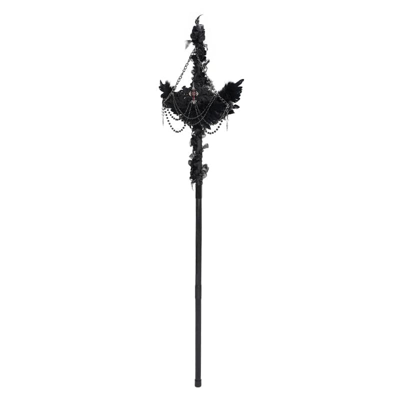 Fallen Seraph Feathered Chain Staff