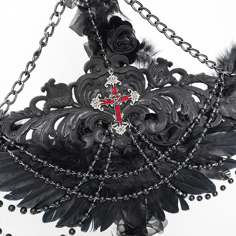 Fallen Seraph Feathered Chain Staff