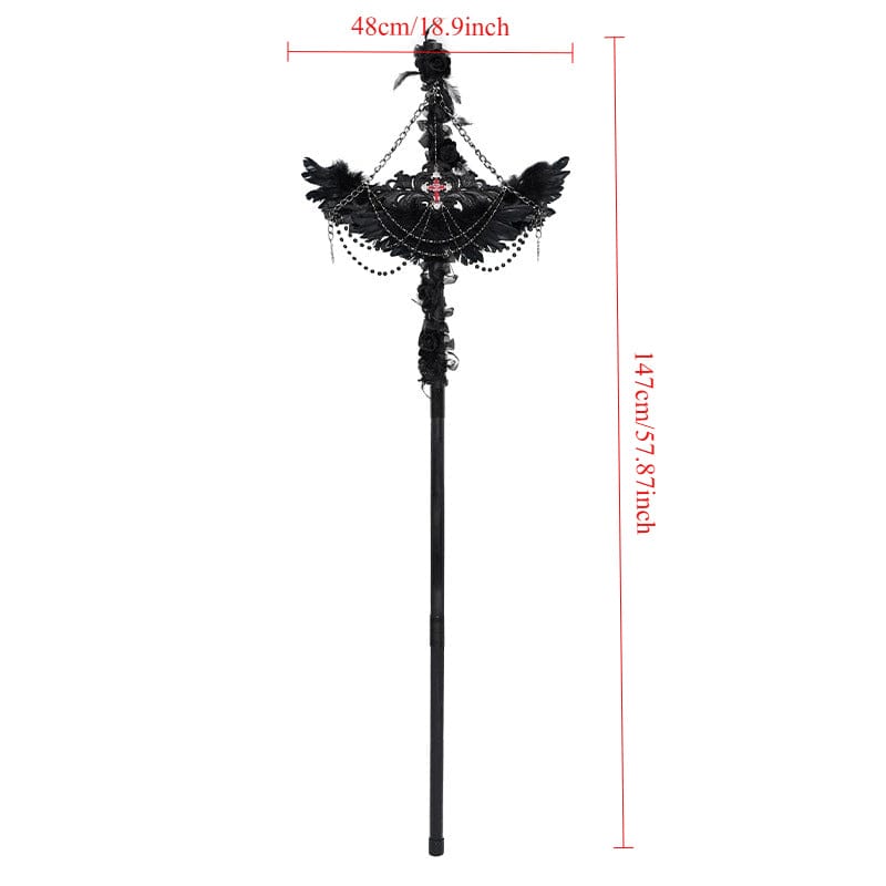 Fallen Seraph Feathered Chain Staff