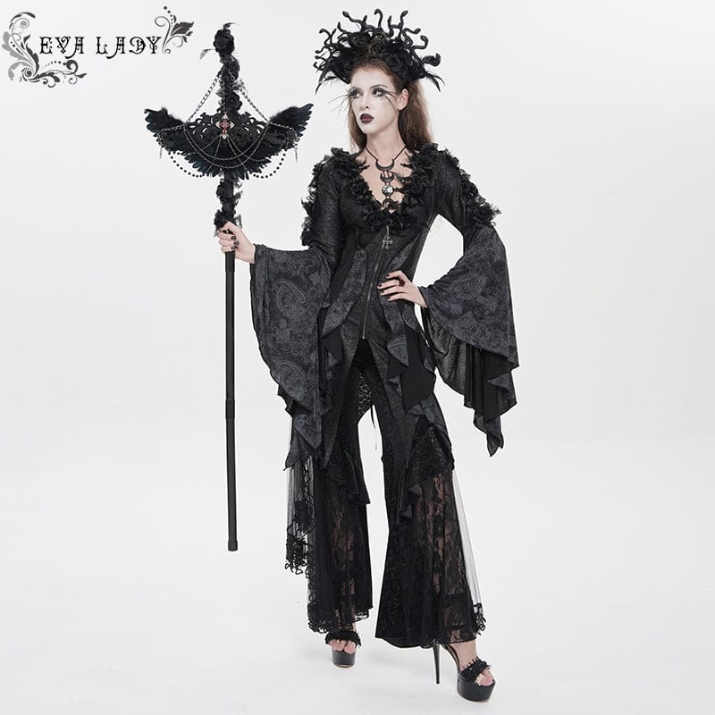 Fallen Seraph Feathered Chain Staff
