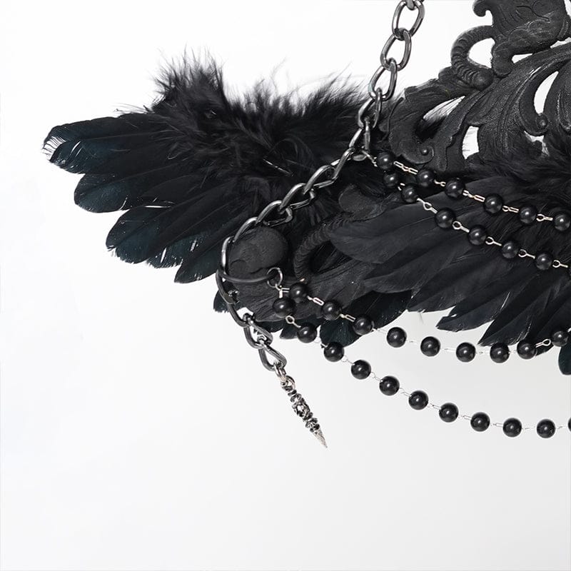 Fallen Seraph Feathered Chain Staff