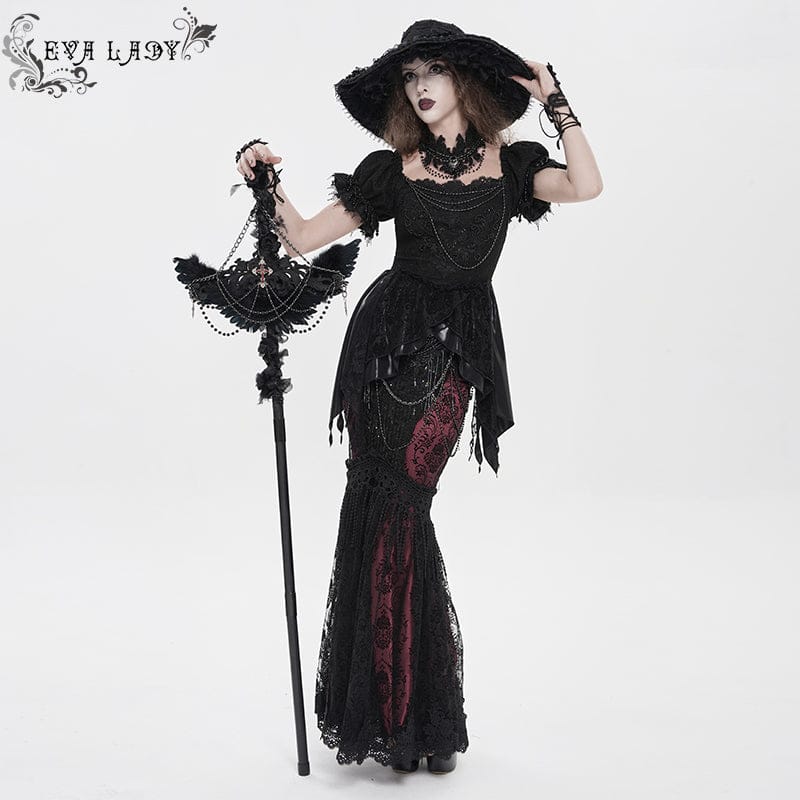 Fallen Seraph Feathered Chain Staff