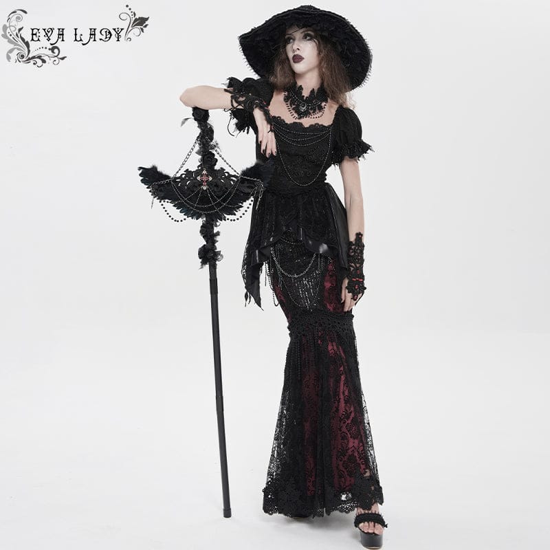 Fallen Seraph Feathered Chain Staff