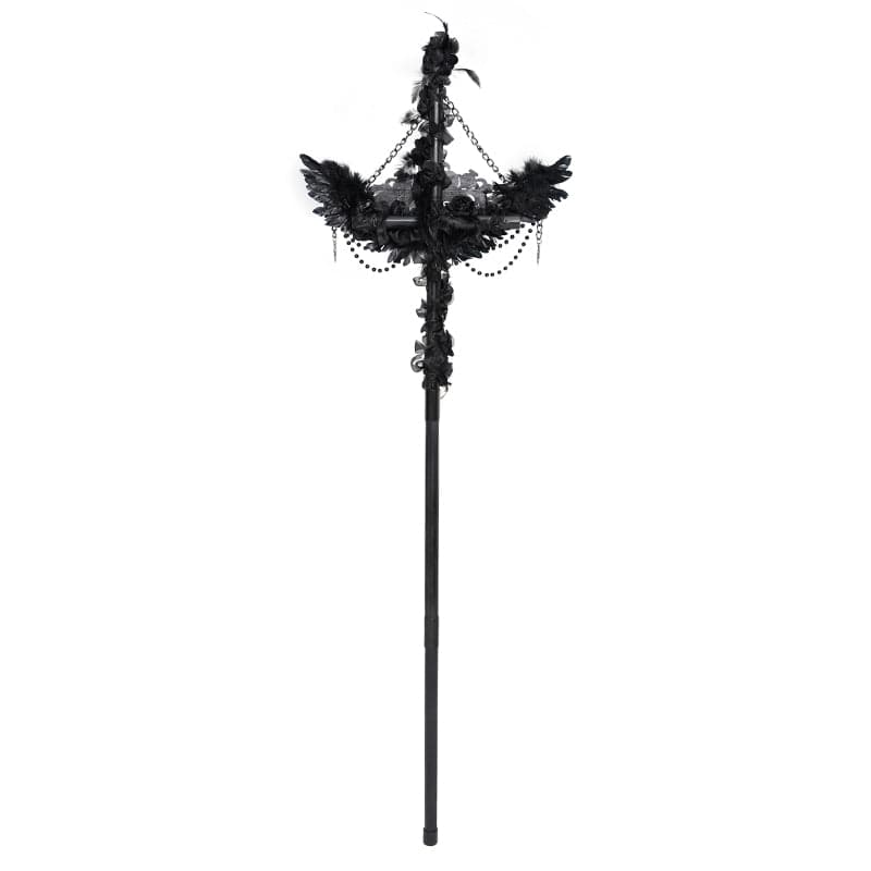 Fallen Seraph Feathered Chain Staff