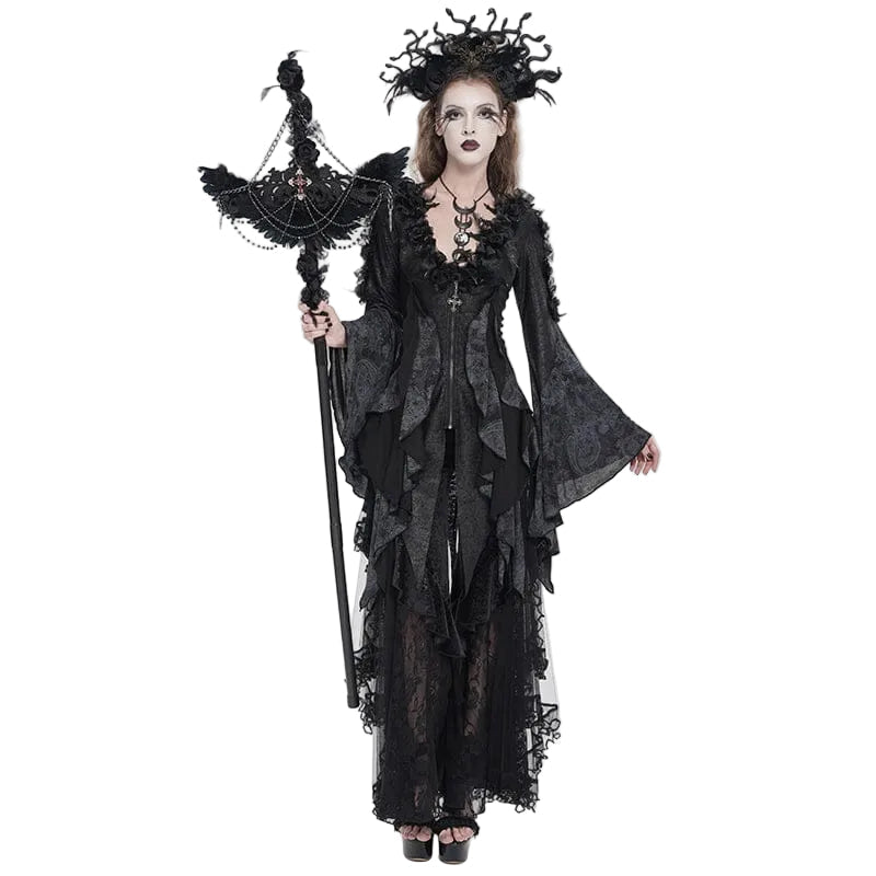 Fallen Seraph Feathered Chain Staff