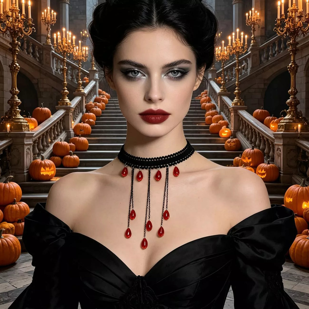 Mourning Drops Gothic Choker