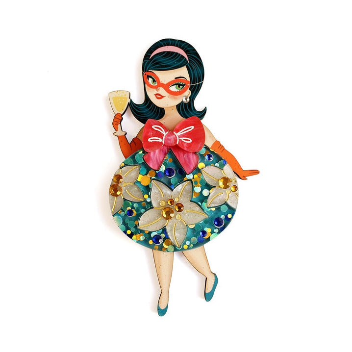 Floral Christmas Tree Lady Ornament Brooch by Laliblue