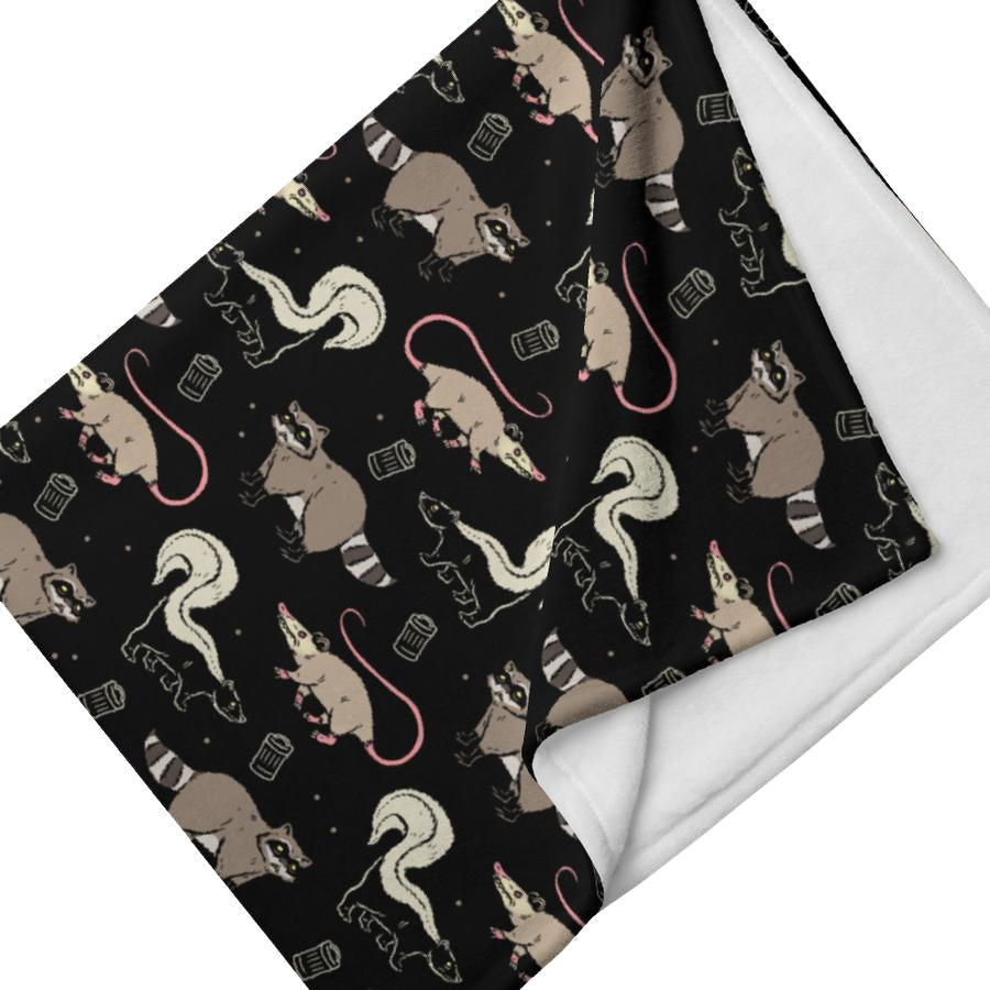 Garbage Cats Throw Blanket