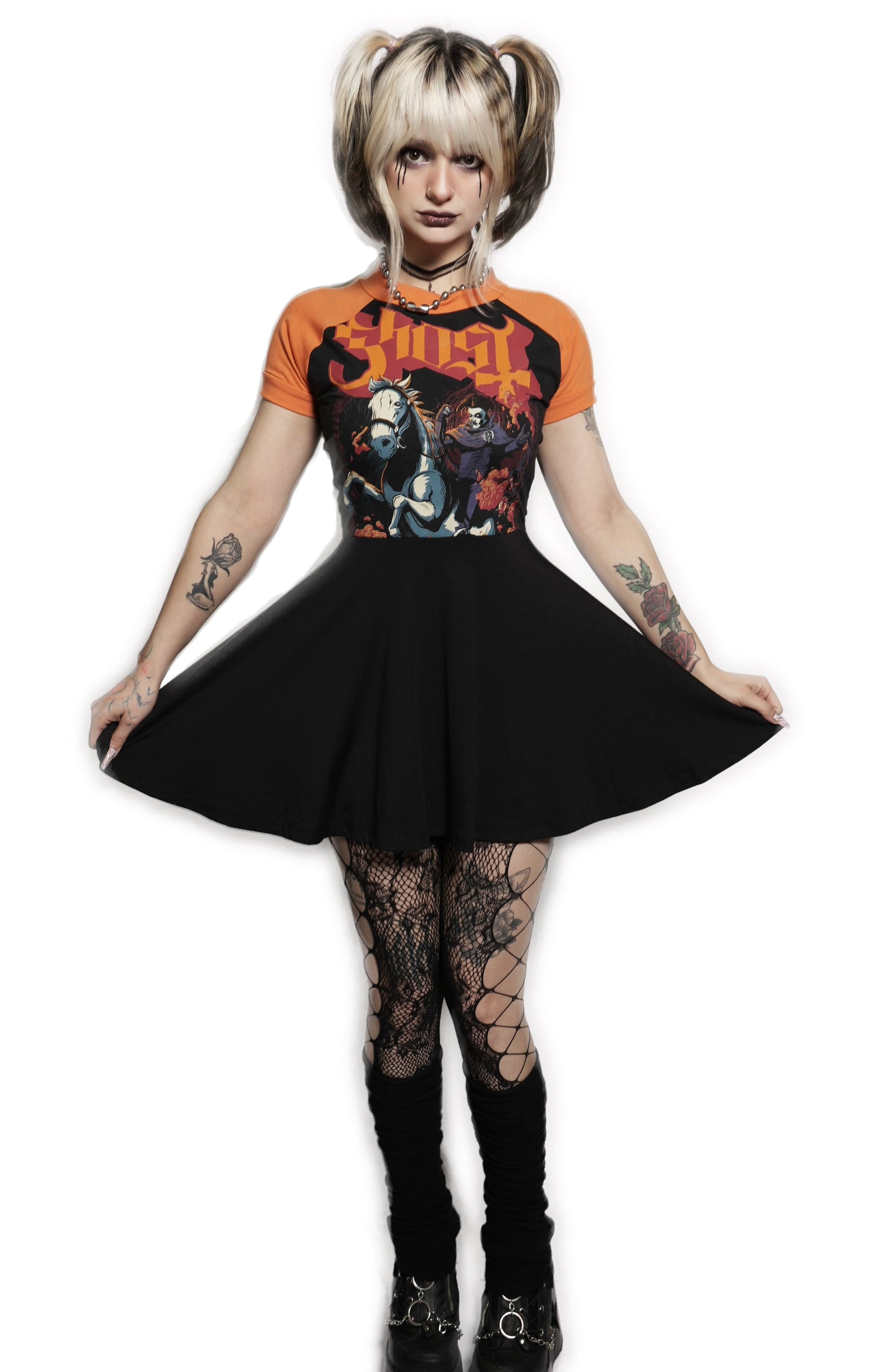 Ghost (Orange Sleeves) Baby Doll Dress