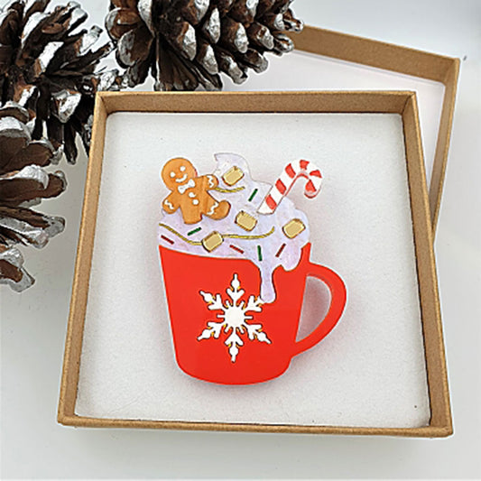 Gingerbread Latte Brooch by Cherryloco