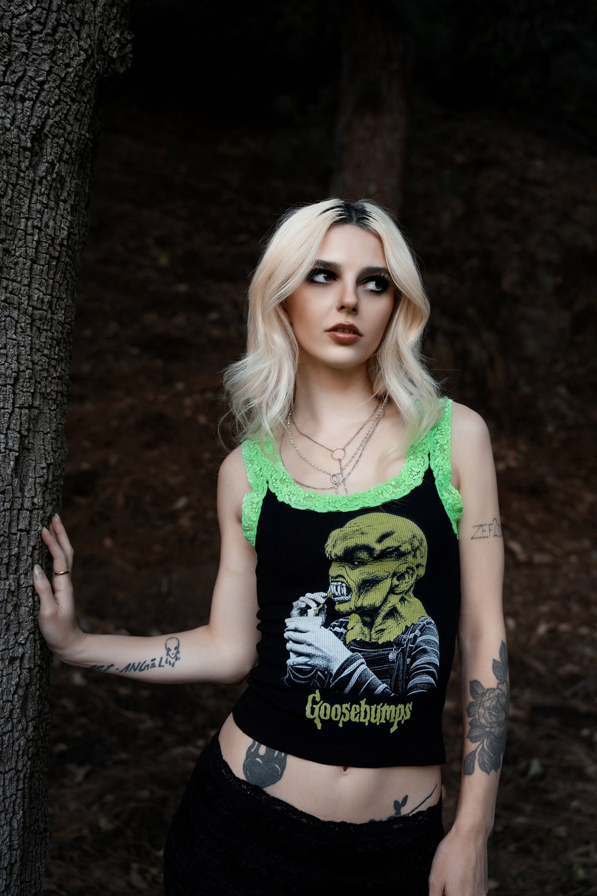 The Haunted Mask Lace Ribbed Tank